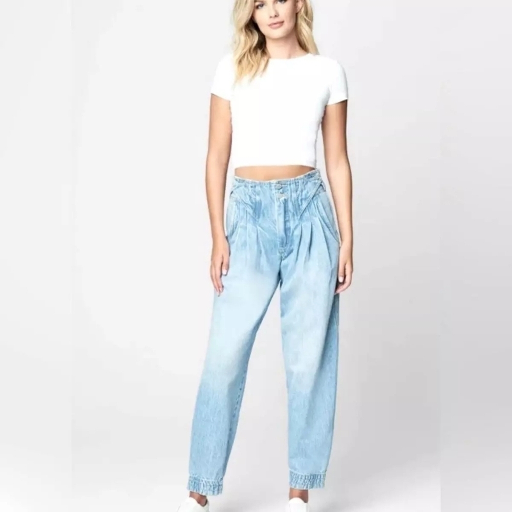 Blank NYC | Steal The Show Jean Tapered Denim Pleat Detail Size 27